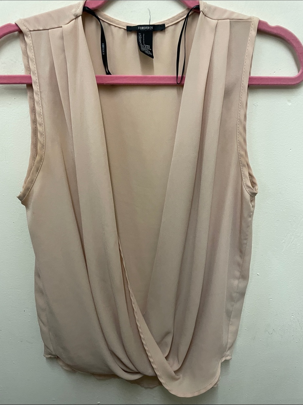 Forever 21 Blush Pink Drape Front Sleeveless Camisole | Size: S